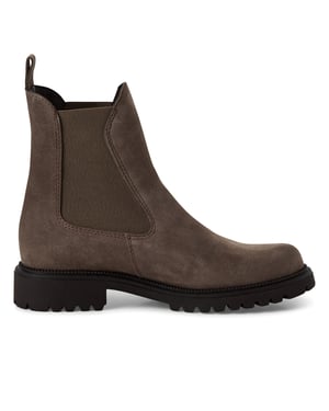 Tamaris Damen Taupe Braun Leder Klassische Hohe Chelsea Stiefeletten