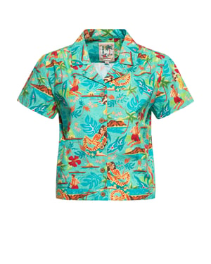Queen Kerosin Damen Kurzarm Bluse mint