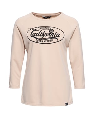 Queen Kerosin Damen Langarmshirt California ecru