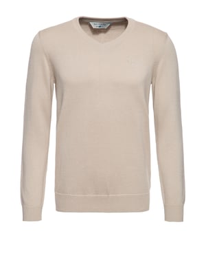 Way of Glory Herren WAY OF GLORY Herren Pullover mit V-Ausschnitt ecru