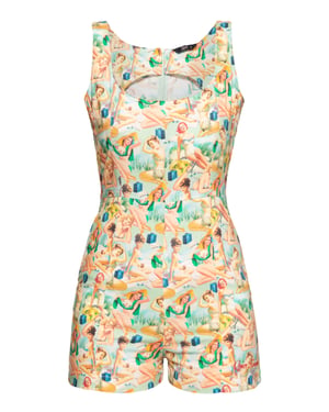 Queen Kerosin Damen Jumpsuit Pin-Up mehrfarbig