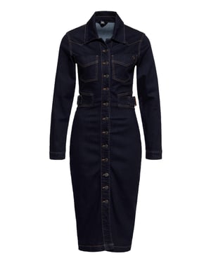 Queen Kerosin Damen Workwear Bleistiftkleid Denim