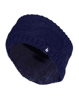 Damen Kabelstrick Fleece gefüttertes thermisches Winter Ohrwärmer Stirnband