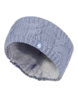 Damen Kabelstrick Fleecegefüttertes Thermo-Winter-Ohrwärmer-Stirnband