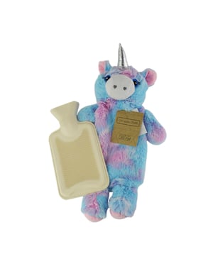 KS Brands Plüsch-Wärmflasche Einhorn, 750 ml - Mehrfarbig