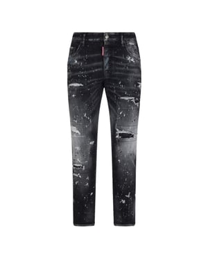 Dsquared2 Skater Jean Paint Splatter Black Wash Jeans