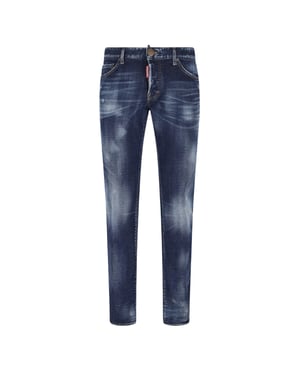 Dsquared2 Skater Jean Jeans mit kanadischer Flagge und Abzeichen in blauer Waschung