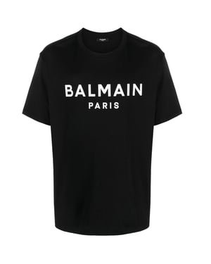 Balmain Paris - Schwarzes T-Shirt mit auffälligem Markenlogo