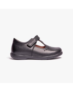 Geox Naimara G B Mädchen Leder Schnürschuhe Schwarz