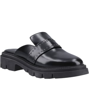 Hush Puppies Nicole Nieten Leder Damen Schwarz Mules