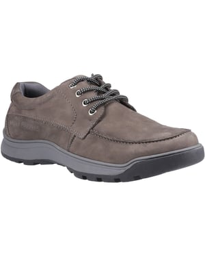 Hush Puppies Tucker Schnür-Leder Herren Grau Nubuk Schnürschuhe
