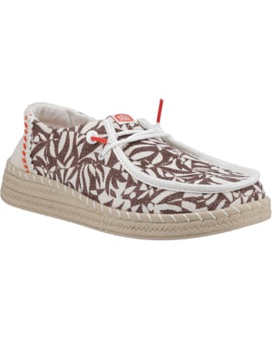 HEYDUDE Wendy Espadrille Retro Palm Baumwollmischung Damen Downtown Braun/Egret Espadrilles