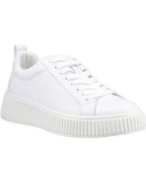 Hush Puppies Harlow Leder Damenschuhe weiße Sneakers