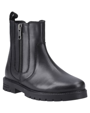 Hush Puppies Liana Leder Stiefel für Mädchen in Schwarz