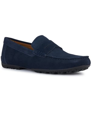 Geox U KOSMOPOLIS + GRIP Leder Herren Slipper in Marineblau