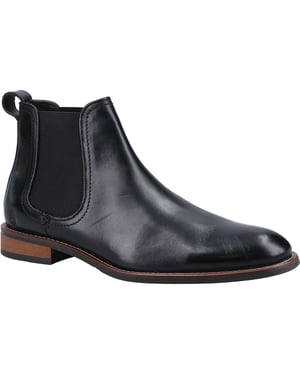 Hush Puppies Diego Chelsea Leder Herrenschuhe Schwarz