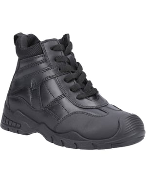 Hush Puppies Titus SNR Leder Jungen Stiefel Schwarz