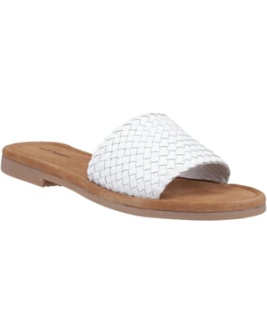 Hush Puppies Hetty Slide Leder Damenweiße Sandalen
