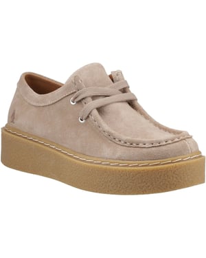 Hush Puppies Bridie Wildleder Damenschuhe Mokassins in Taupe
