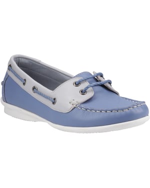 Hush Puppies Irene Leder Damen Blaue Bootsschuhe