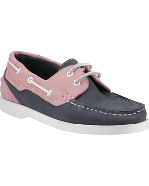 Hush Puppies Isabel Leder Damen Bootsschuhe Navy/Pink