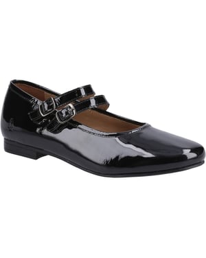 Hush Puppies Nancy Mary Jane Leder Damen Schwarz Ballerinas