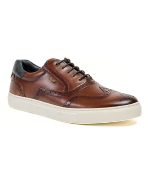 Pod Dobbs Leder Herren Tan Brogues Schuhe