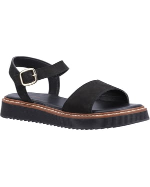Hush Puppies Cassie Nubuck Damen Schwarze Sandalen