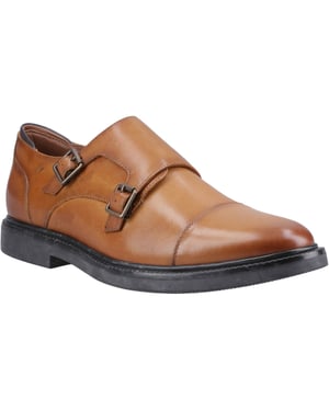 Hush Puppies Kane Leder Herren Tan Double Monk Schuhe
