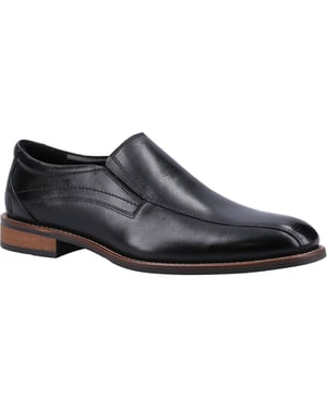 Hush Puppies Donovan Leder Herren Schwarz Slipper Schuhe