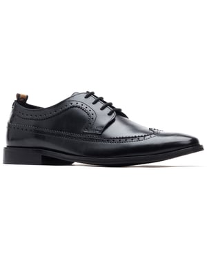 Base London Havisham Leder Herren Schwarz Brogues Schuhe