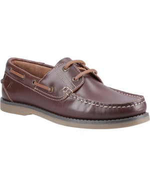 Hush Puppies Wilson Leder Herren Braune Bootsschuhe