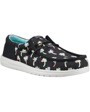 HEYDUDE Wally Funk Party Palm Baumwolle Herren Schwarz/Multi Mokassins Schuhe