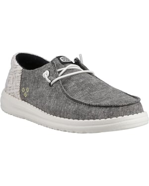 HEYDUDE Wendy Funk Surf Baja Baumwollmischung Damen Schwarz/Multi Mokassinschuhe