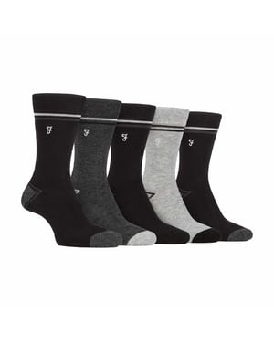 5er-Pack Herren Socken aus Bambus mit buntem Streifenmuster