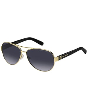 Marc Jacobs - Schwarze Sonnenbrille Mit Grauen Verlaufsgläsern Und Goldenen Details