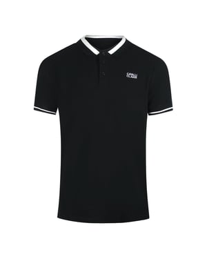 Cavalli Class - Schwarzes Poloshirt Mit Auffälligem Streifenkragen
