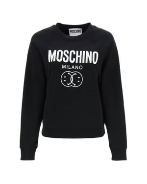 Moschino Milano - Schwarzer Pullover Mit Doppel-smiley