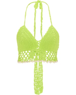 Mymo Häkeltop Damen neongrün