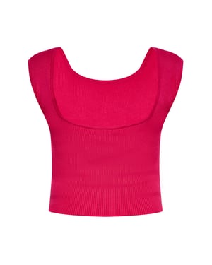 Mymo Crop-Top Damen Fuchsie