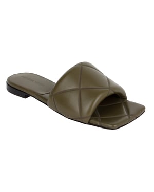 Bottega Veneta Gummi Lido Slide Grün