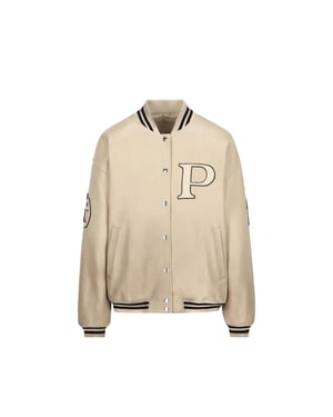Prada – Gepolsterte Collegejacke aus Leder