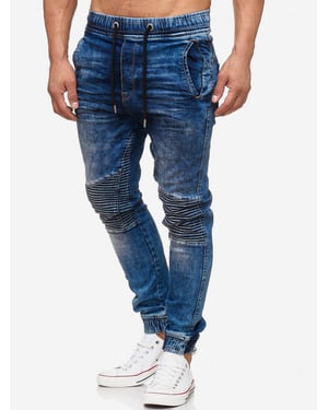 Tazzio Herren Jeans Regular Fit im Biker Jogger-Stil