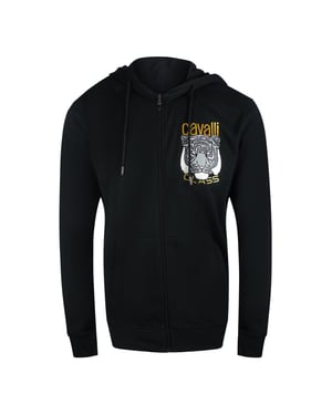 Cavalli Class - Schwarzer Kapuzenpullover Mit Reißverschluss Und Tiger-grafiklogo