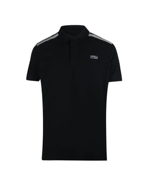 Cavalli Class - Schwarzes Poloshirt Mit Schulterverstärkung