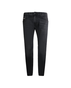 Diesel - Tommer-r - Schwarze Jeanshose Mit Verblasstem Muster