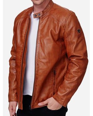 Tazzio Herren Jacke Lederjacke Echtleder