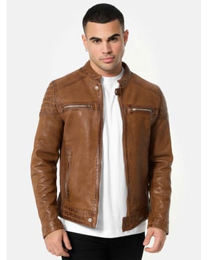 Tazzio Herren Lederjacke