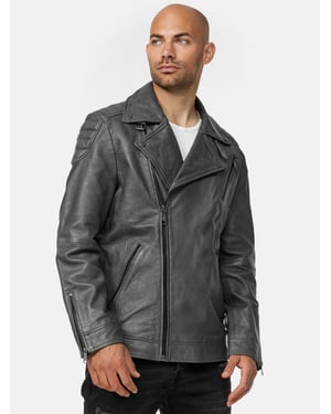 Tazzio Herren Lederjacke Biker-Look