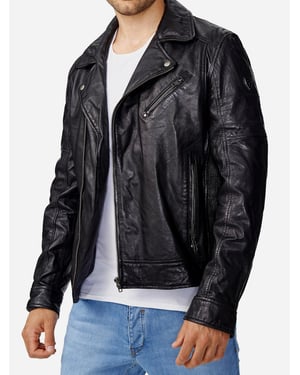 Tazzio Herren Jacke Lederjacke Biker Echtleder
